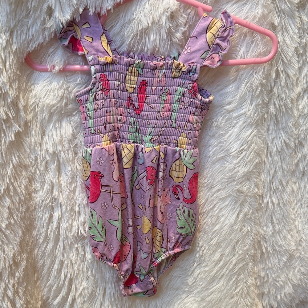 Tropical Print baby Care Bears Bodysuit